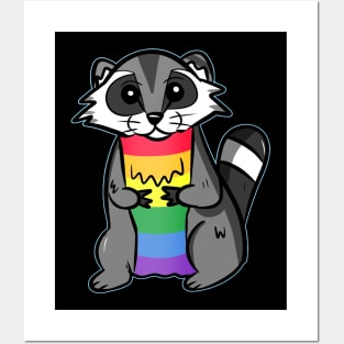 RAINBOW RACCOON Posters and Art